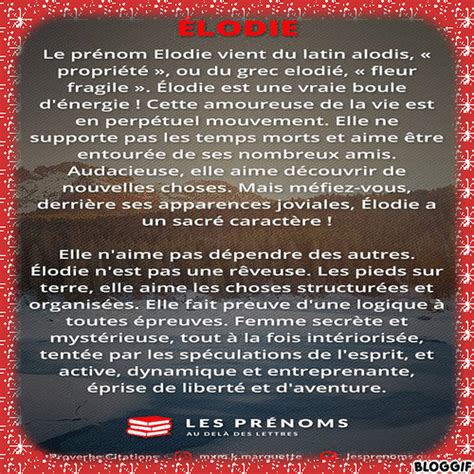 signification du prénom elodie